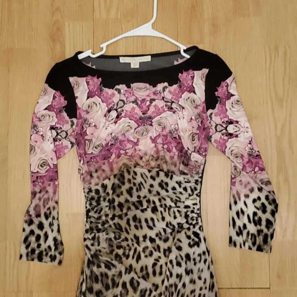 Boston Proper Pink and Black Midi Dress - Picture 3 of 6